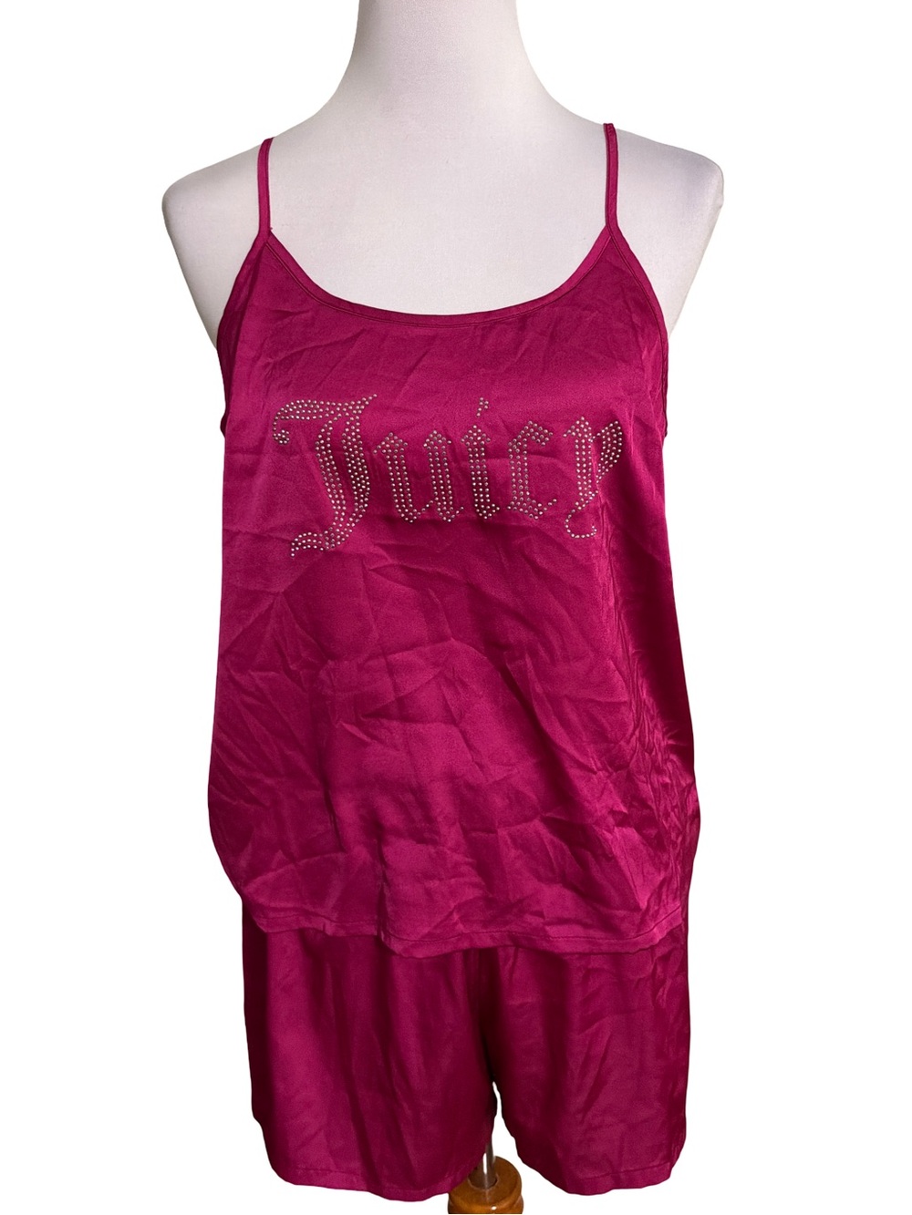 Juicy Couture Fuchsia Rhinestone Logo Cami & Short Sleep Set